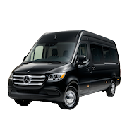 Mercedes Sprinter van with professional chauffeur